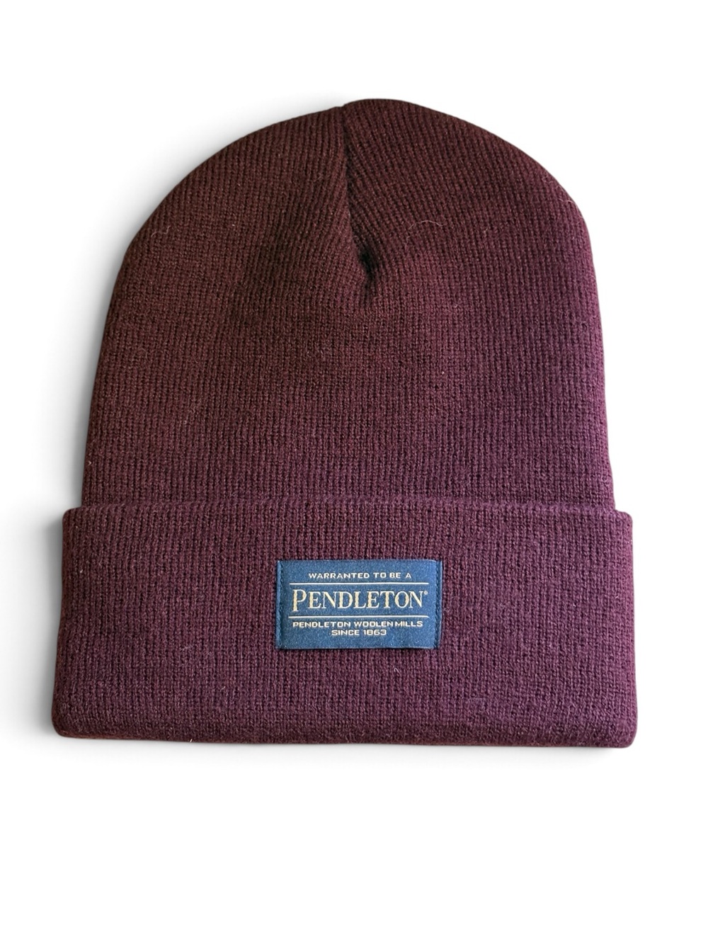 Pendleton Burgundy Knit Beanie Hat